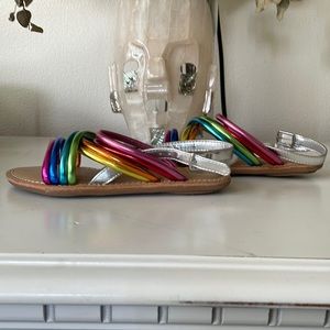 GAP little girl metallic rainbow sandals. EUC, barely worn.